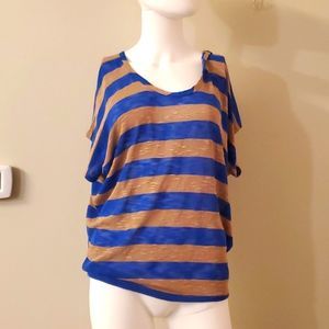 Edge, blue and cream sweater, L, stripes